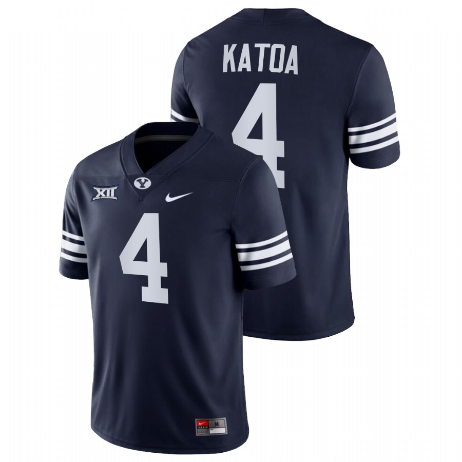 Navy Men BYU Cougars Lopini Katoa College Football Big 12 Jersey