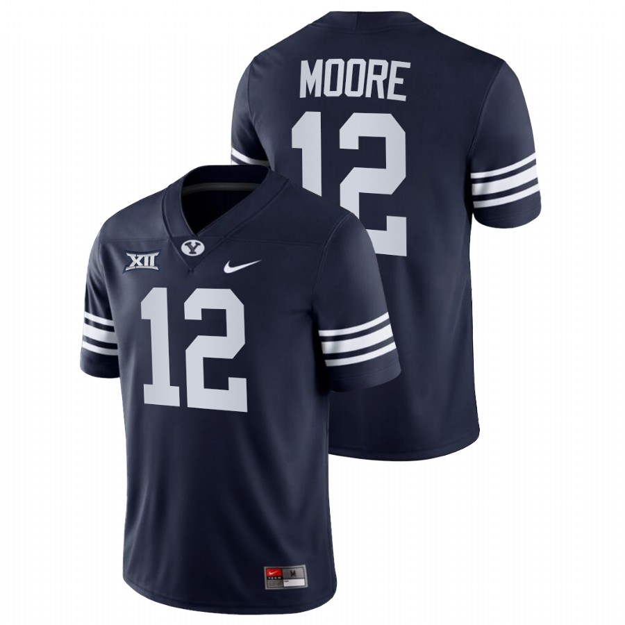 Navy Men BYU Cougars Malik Moore College Football Big 12 Jersey