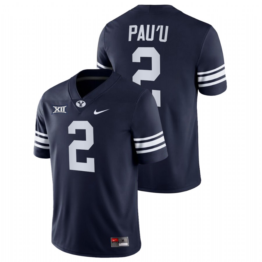 Navy Men BYU Cougars Neil Pau'u College Football Big 12 Jersey