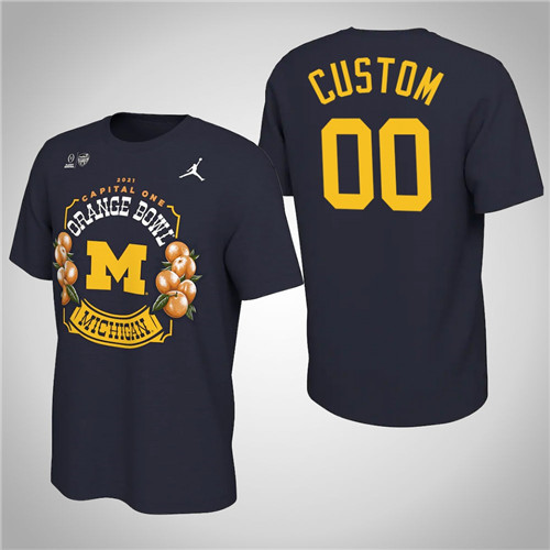Navy Michigan Wolverines Custom 2021 Orange Bowl Locker Room T-Shirt