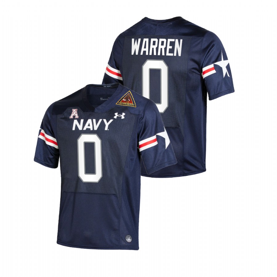 Navy Midshipmen #0 Chance Warren Fly Navy Youth Navy Jersey 2021-22 Alternate Football 