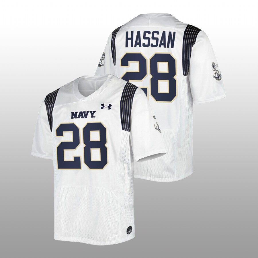 Navy Midshipmen Amin Hassan #28 Limited Jersey Navy Premier Football