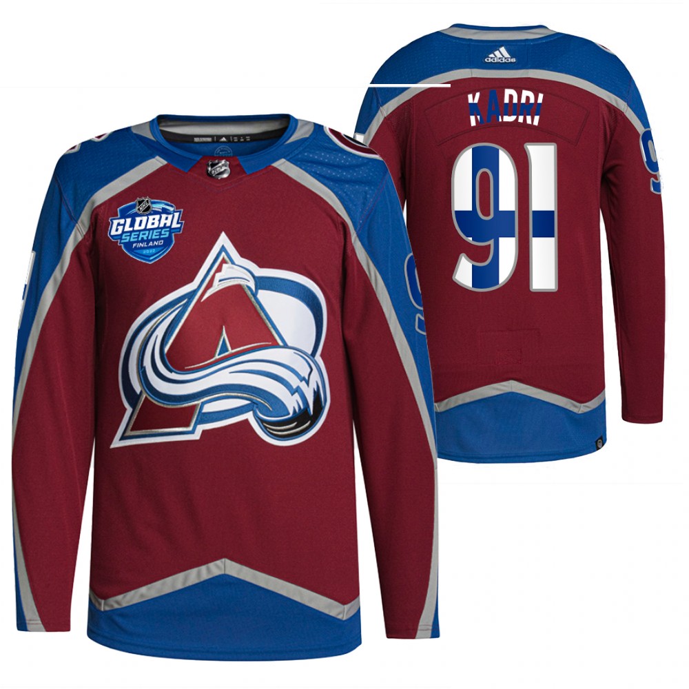 Nazem Kadri Colorado Avalanche Burgundy 2022 NHL Global Series Finland Edition Jersey