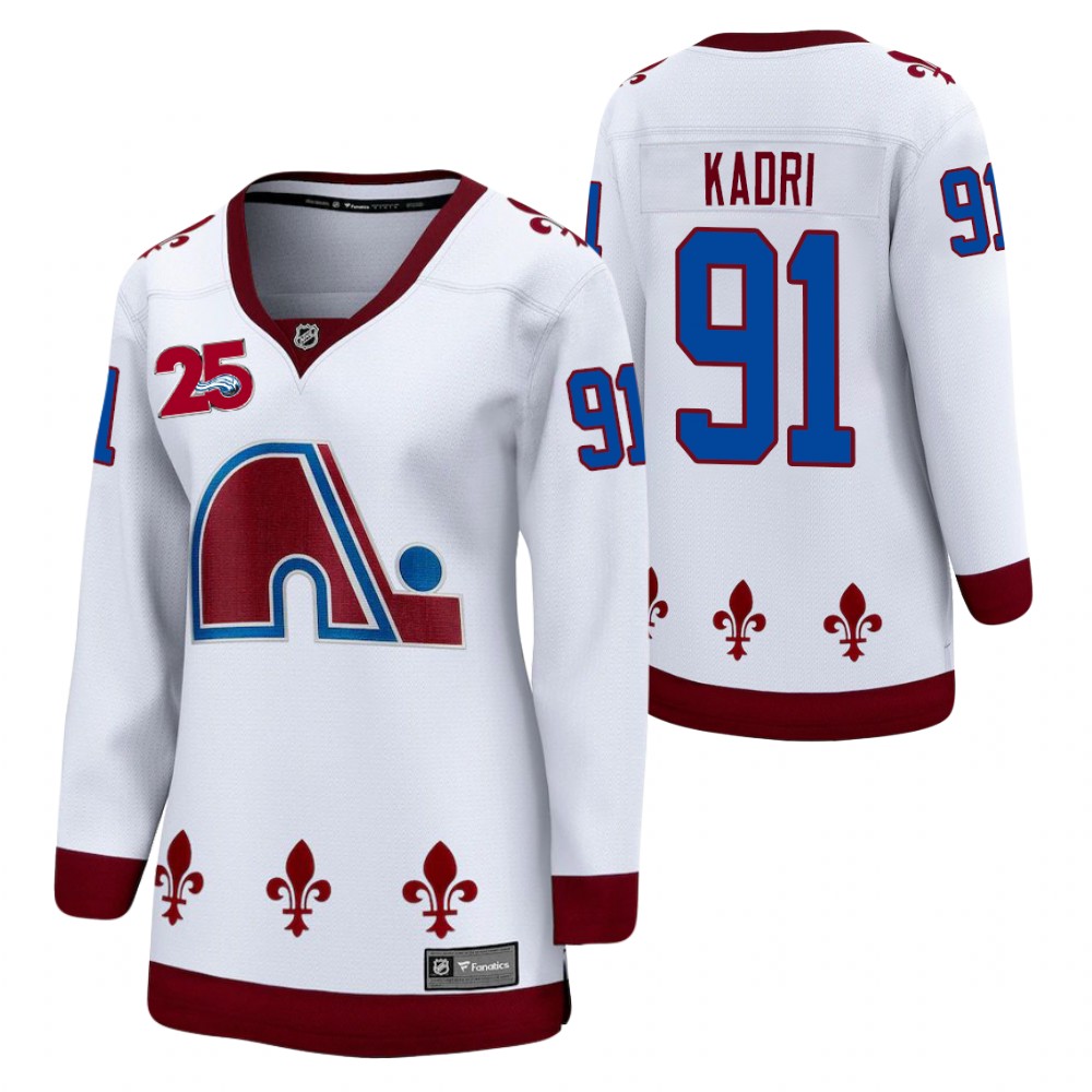Nazem Kadri Colorado Avalanche Reverse Retro White Women's Jersey 25th Anniversary
