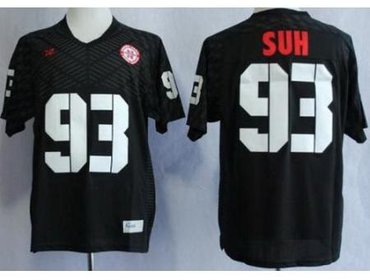 Nebraska Cornhuskers 93 Ndamukong Suh Black College Football NCAA Jerseys