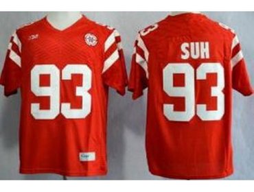 Nebraska Cornhuskers 93 Ndamukong Suh Red NCAA Jerseys