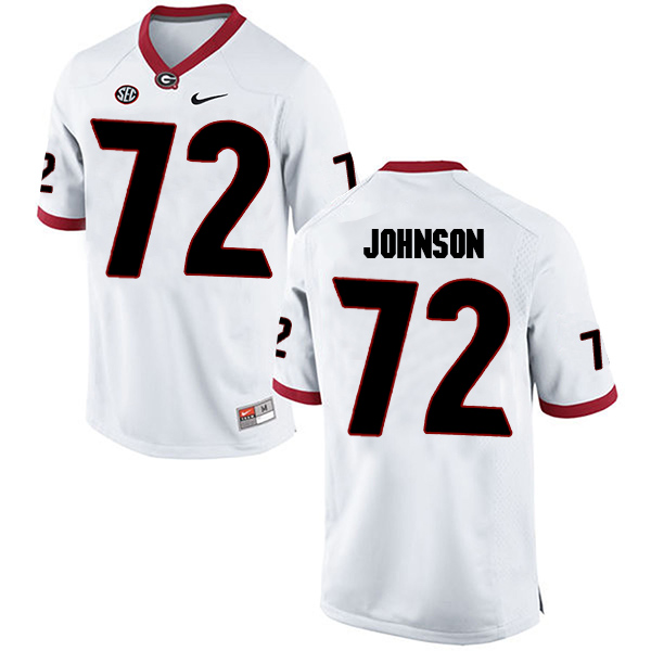 Netori Johnson Georgia Bulldogs Men's Jersey - #72 NCAA White Limited Away