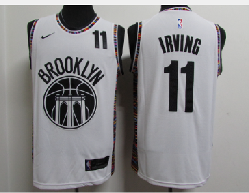Nets 11 Kyrie Irving White 2020-2021 City Edition Nike Swingman Jersey
