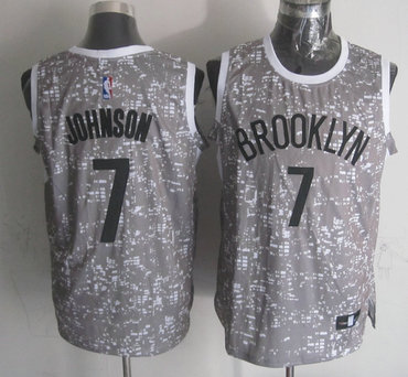 Nets 7 Joe Johnson Gray City Luminous Jersey