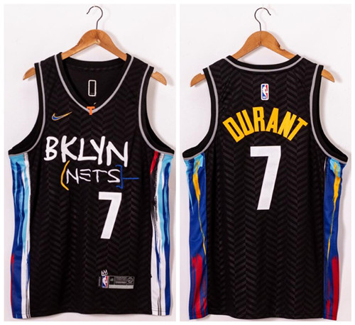 Nets 7 Kevin Durant Black 2021 Nike Swingman Jersey