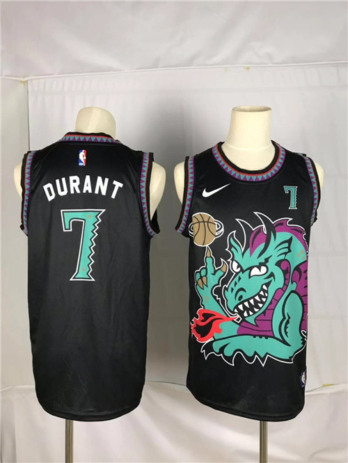 Nets 7 Kevin Durant Black Nike Swingman Jersey