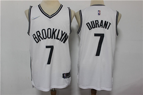 Nets 7 Kevin Durant White Nike Diamond 75th Anniversary City Edition Swingman Jersey