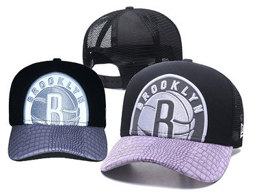Nets Team Logo Black Snapback Adjustable Hat GS