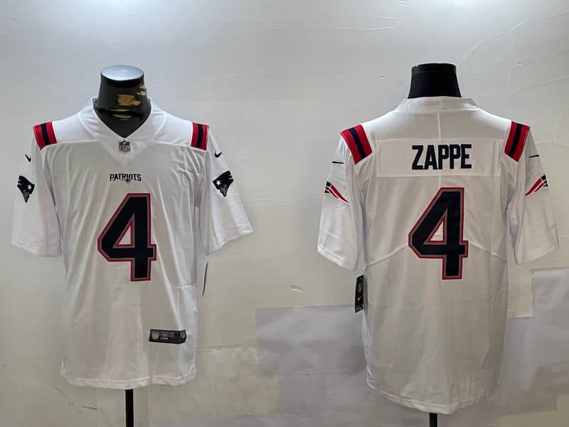 New    England Patriots #4 Bailey Zappe    Jersey