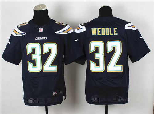 New  San Diego Chargers #32 Eric Weddle Navy Blue Elite Jersey