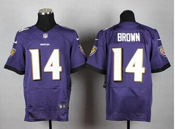 New Baltimore Ravens #14 Marlon Brown Purple Team Color NFL New Elite Jersey