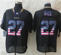 New Baltimore Ravens #27 Ray Rice USA Flag Fashion Black Elite Jerseys