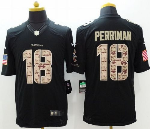 New Baltimore ravens #18 Breshad Perriman Black Men's Stitched NFL Limited Salute to Service jersey