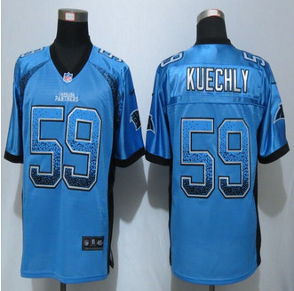 New Carolina Panthers #59 Luke Kuechly Drift Fashion Blue Elite Jerseys