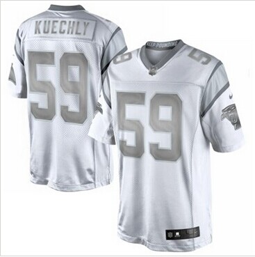 New Carolina Panthers #59 Luke Kuechly White Platinum Jersey