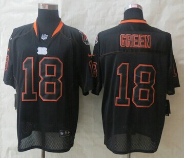 New Cincinnati Bengals #18 A.J. Green Lights Out Black Elite Jersey