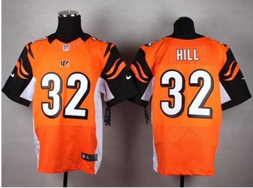 New Cincinnati Bengals #32 Jeremy Hill Orange Alternate NFL Elite Jersey