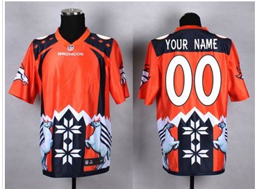 New Denver Broncos Customized Orange NFL Elite Noble Fashion Jersey