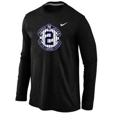 New Derek Jeter New York Yankees Official Final Season Commemorative Logo Long Sleeve T-Shirt Black
