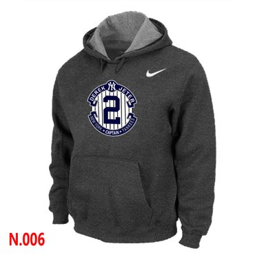 New Derek Jeter New York Yankees Official Final Season Commemorative Logo Pullover Hoodie D.Grey