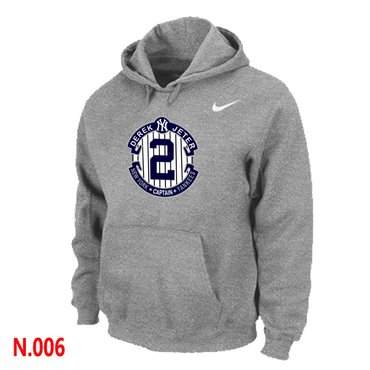 New Derek Jeter New York Yankees Official Final Season Commemorative Logo Pullover Hoodie L.Grey