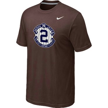 New Derek Jeter New York Yankees Official Final Season Commemorative Logo T-Shirt Dark Brown