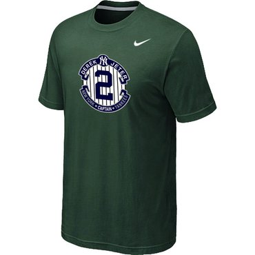 New Derek Jeter New York Yankees Official Final Season Commemorative Logo T-Shirt Dark Green