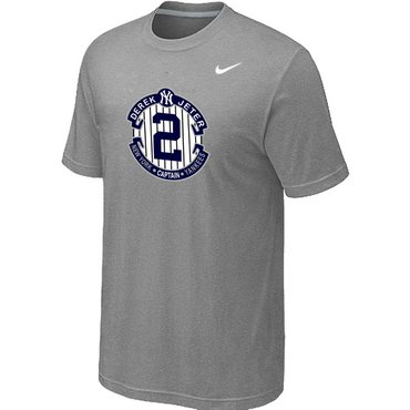 New Derek Jeter New York Yankees Official Final Season Commemorative Logo T-Shirt Light Grey