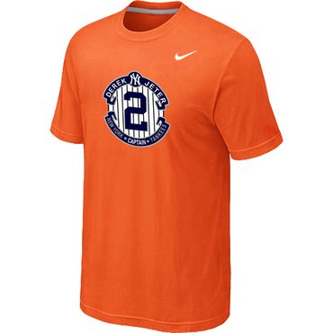 New Derek Jeter New York Yankees Official Final Season Commemorative Logo T-Shirt Orange
