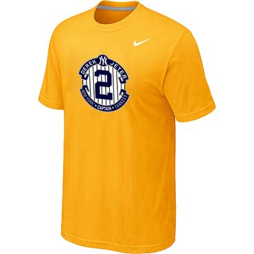 New Derek Jeter New York Yankees Official Final Season Commemorative Logo T-Shirt Yellow
