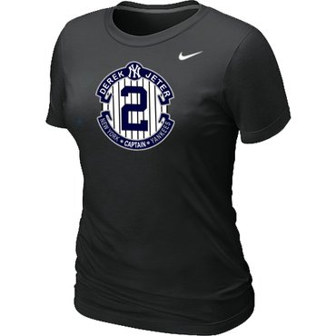 New Derek Jeter New York Yankees Official Final Season Commemorative Logo Women's Blended T-Shirt Black