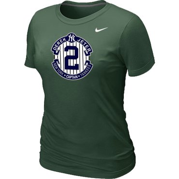 New Derek Jeter New York Yankees Official Final Season Commemorative Logo Women's Blended T-Shirt D.Green