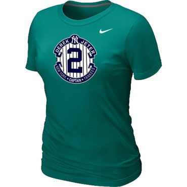 New Derek Jeter New York Yankees Official Final Season Commemorative Logo Women's Blended T-Shirt L.Green