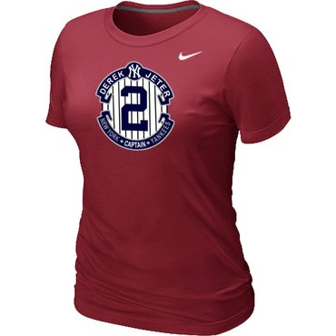 New Derek Jeter New York Yankees Official Final Season Commemorative Logo Women's Blended T-Shirt Red