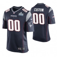 New England Patriots #00 Custom Navy Super Bowl LIII Game Jersey