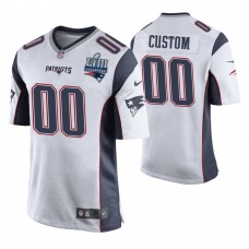 New England Patriots #00 Custom White Super Bowl LIII Champions Jersey