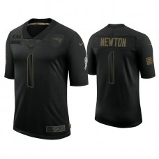 New England Patriots #1 Cam Newton Black 2020 Salute to Service Limited Jersey