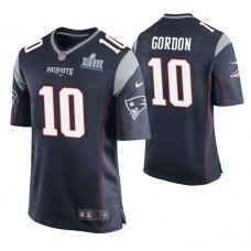 New England Patriots #10 Josh Gordon Navy Super Bowl LIII Game Jersey