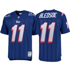 New England Patriots #11 Drew Bledsoe Royal Retired Player Replica Jersey