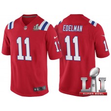 New England Patriots #11 Julian Edelman Red Super Bowl LI Jersey