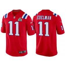 New England Patriots #11 Julian Edelman Red Super Bowl LII Bound Game Jersey