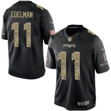 New England Patriots #11 Julian Edelman Salute To Service Black Jersey