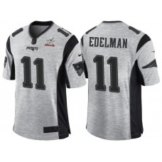 New England Patriots #11 Julian Edelman Super Bowl LI Champions Gridiron Gray II Limited Jersey
