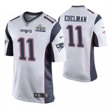 New England Patriots #11 Julian Edelman White Super Bowl LIII Game Jersey