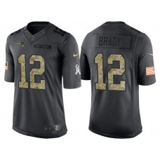 New England Patriots #12 Tom Brady Anthracite 2016 Salute to Service Limited Jersey